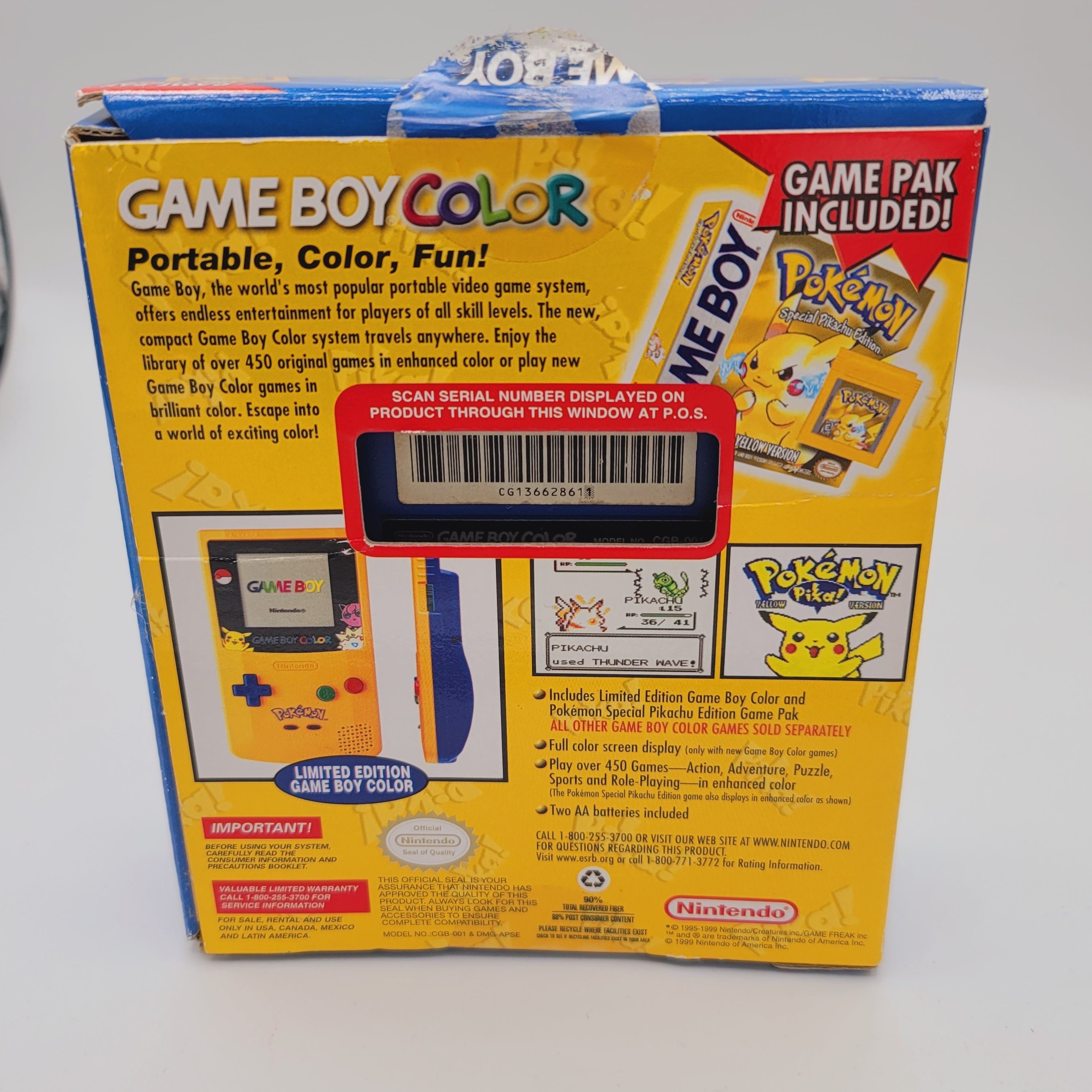 Game Boy Color Pokemon Special Edition (CIB) (Grade A-) (avec manuel)