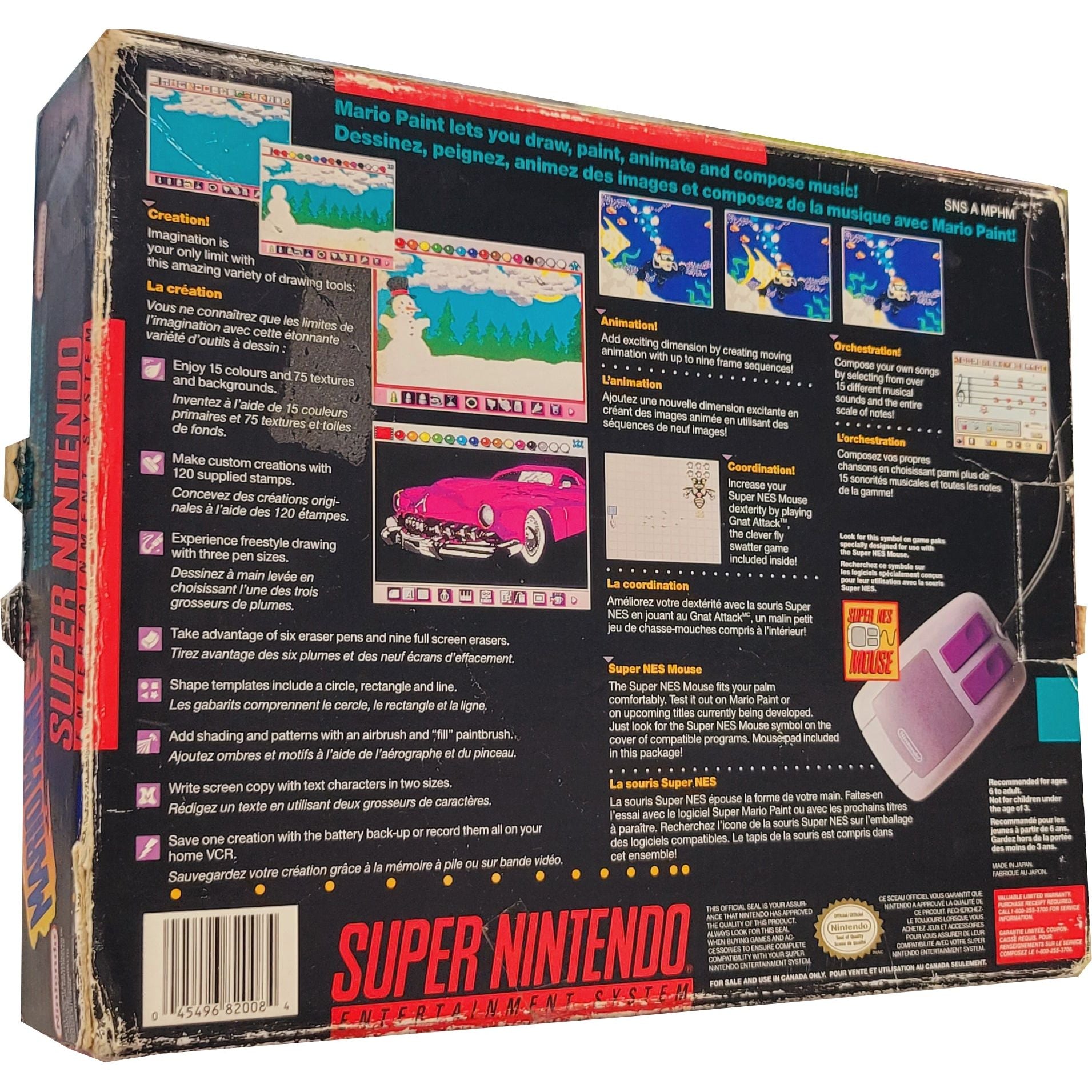 SNES - Mario Paint Bundle (Complete in Box / Worn)