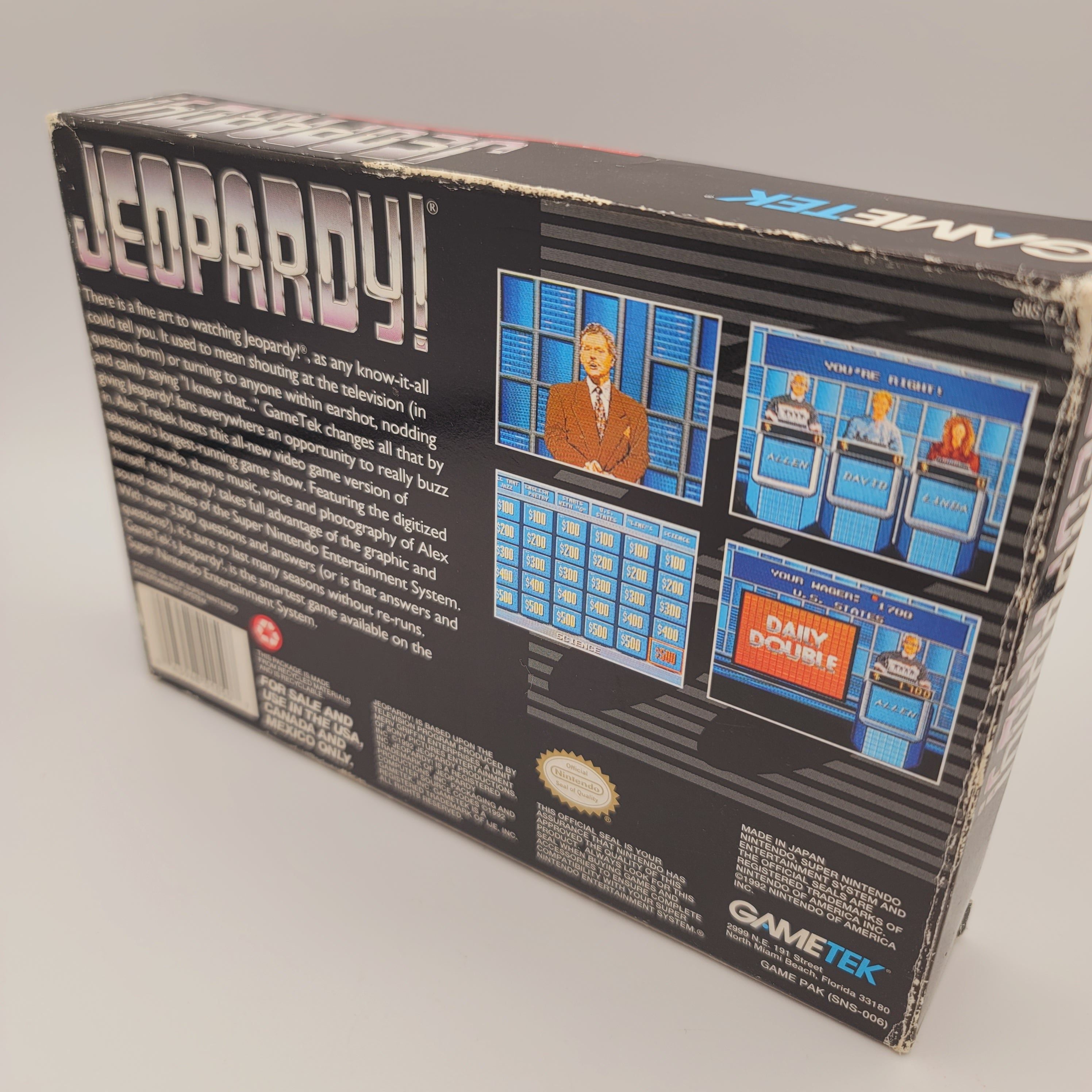 SNES - Jeopardy (Complete in Box / B- / With Manual)