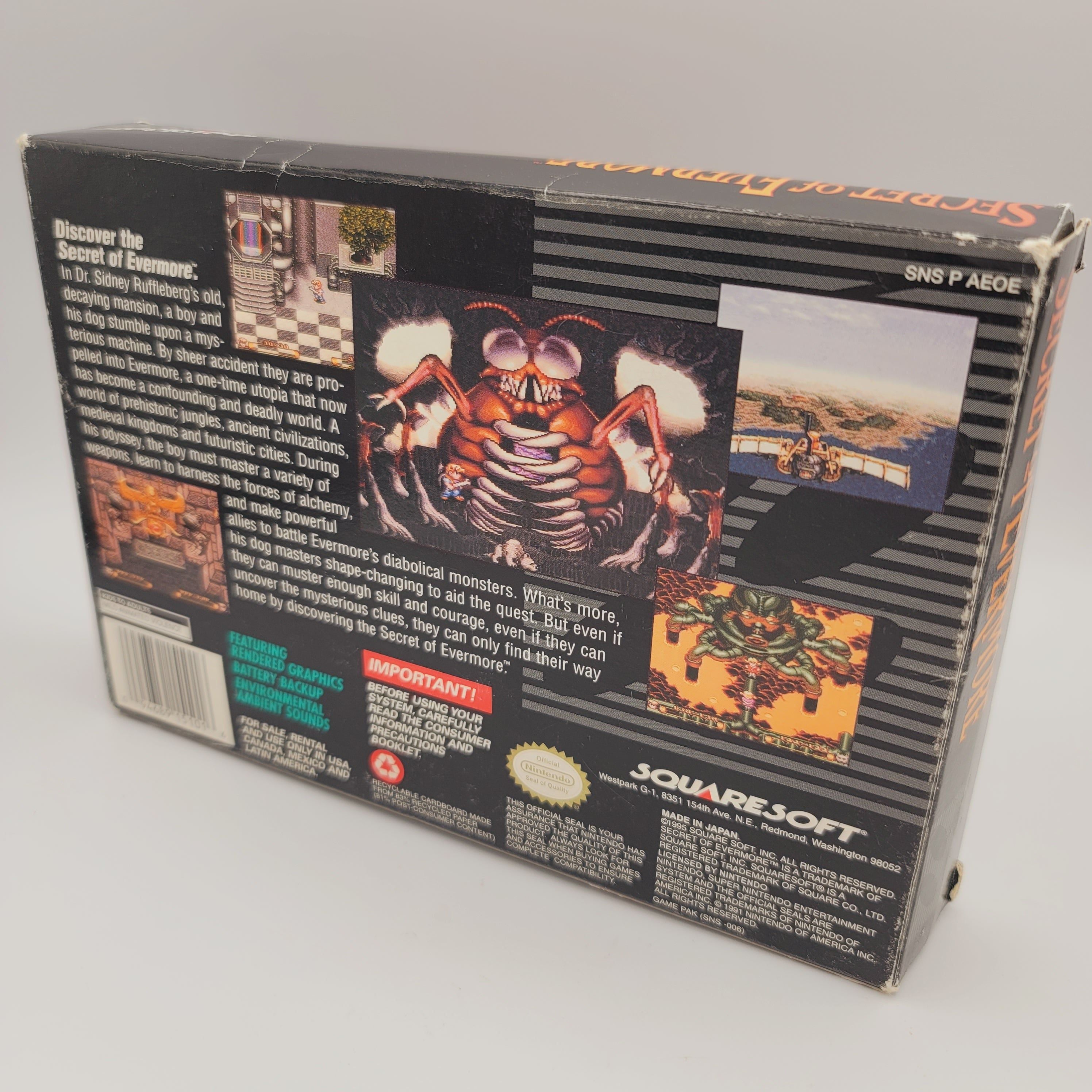 SNES - Secret of Evermore (Complete in Box / B / With Manual)