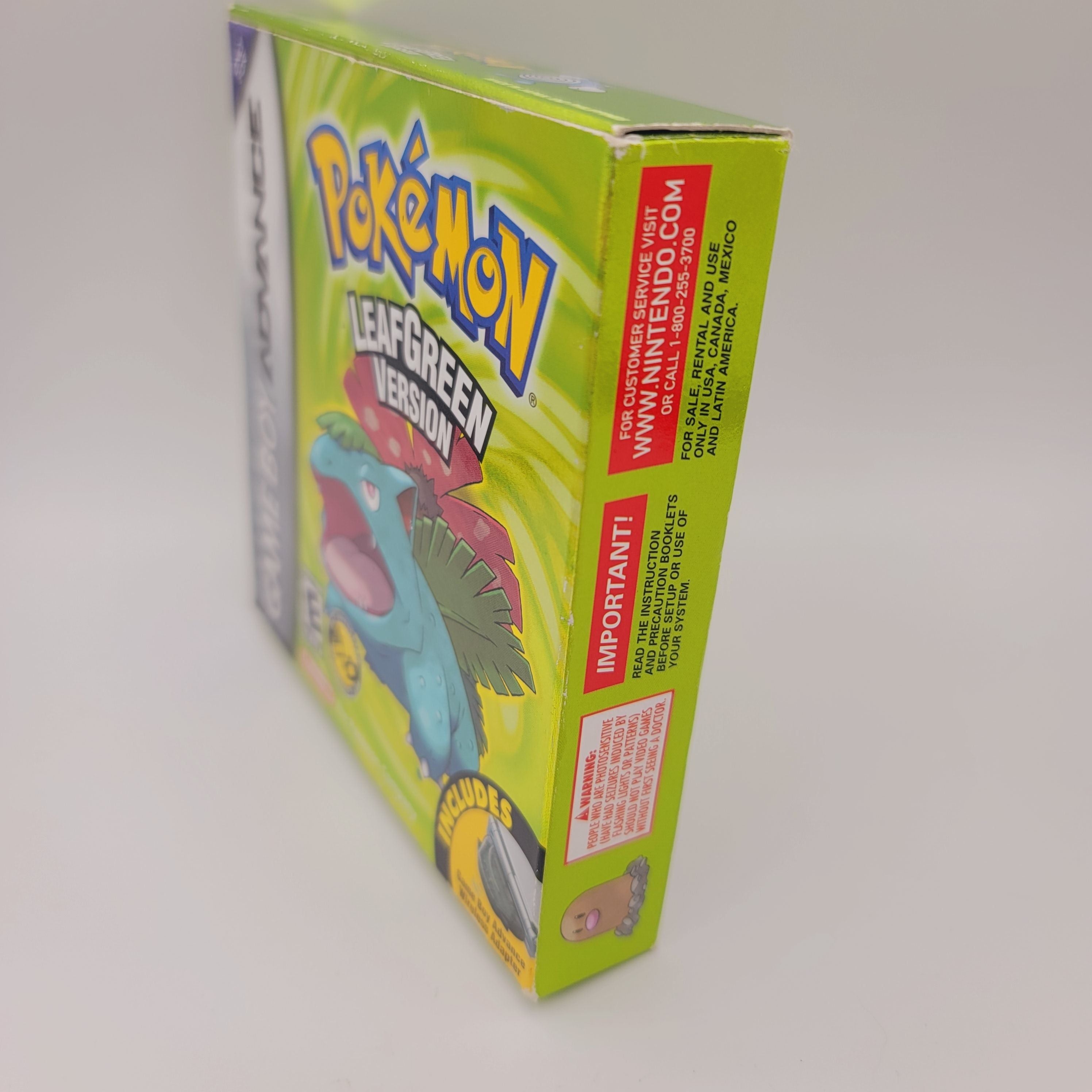 GBA - Pokemon Leaf Green (Complet dans la boîte avec adaptateur sans fil)