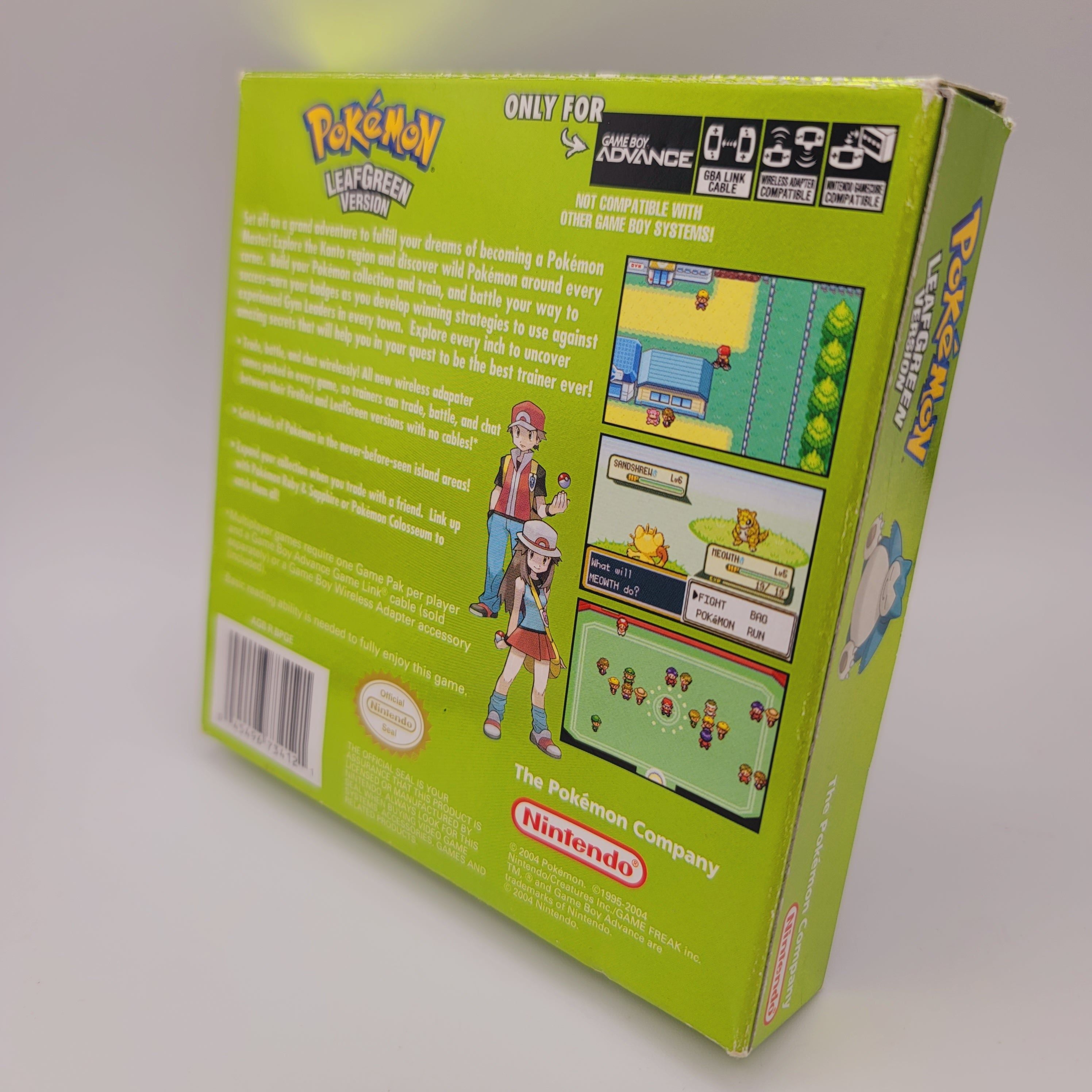 GBA - Pokemon Leaf Green (Complet dans la boîte avec adaptateur sans fil)