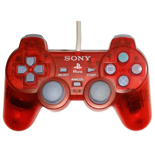 Sony Branded PlayStation 1 Dual Analog Controller - Clear Red