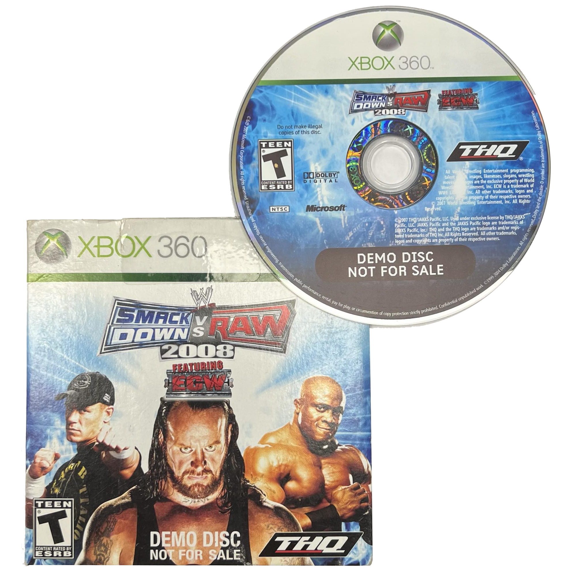 XBOX 360 - WWE Smackdown Vs Raw 2008 Demo Disc