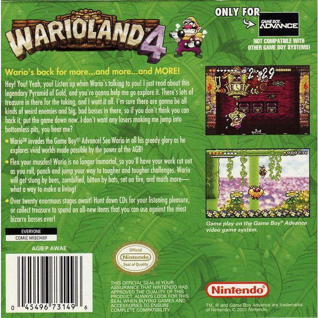 GBA - Wario Land 4 (Cartridge Only)