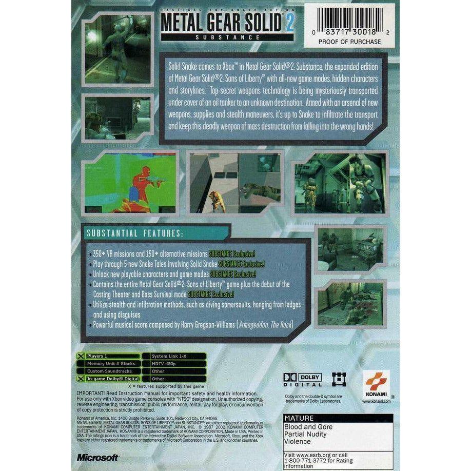 XBOX - Metal Gear Solid 2 Substance