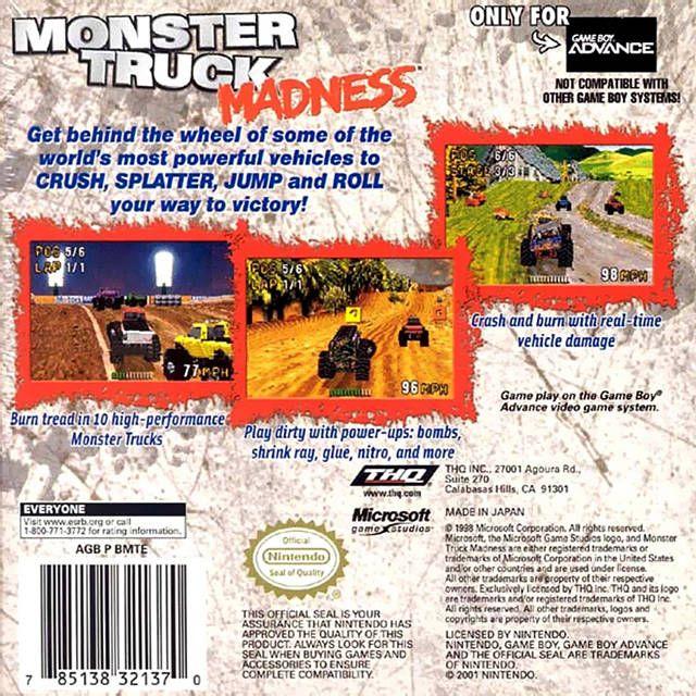 GBA - Monster Truck Madness (cartouche uniquement)