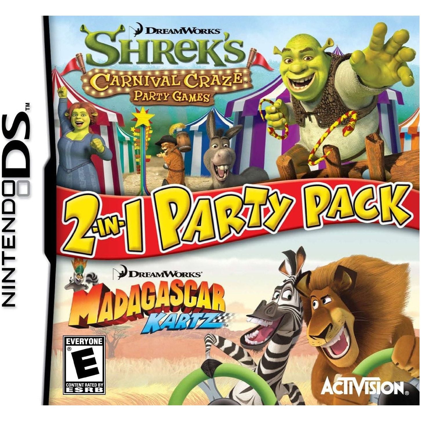 DS - Shrek's Carnival Craze & Madagascar Kartz 2-in-1 Party Pack (In Case)