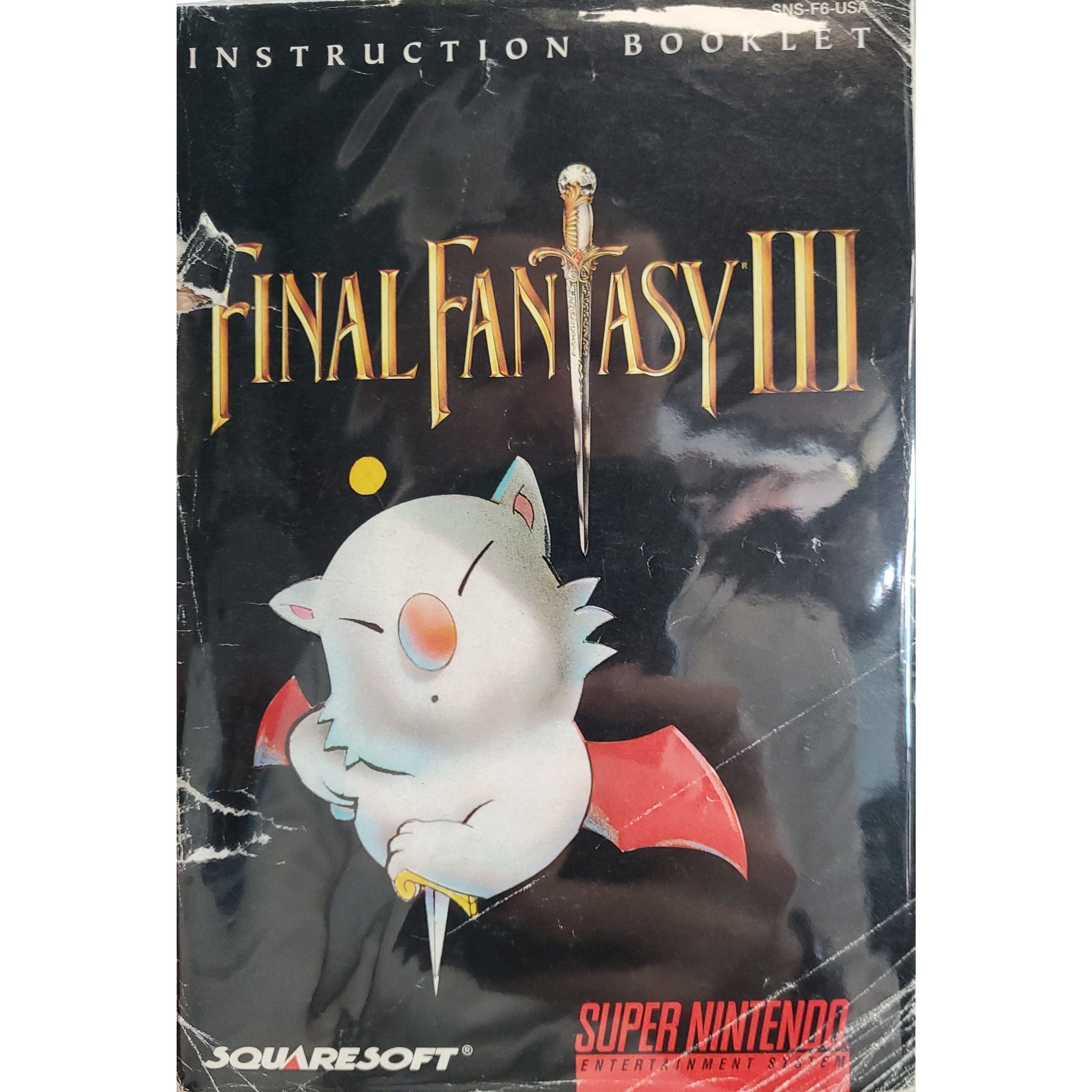 SNES - Final Fantasy III (Manuel &amp; Carte / Porté)