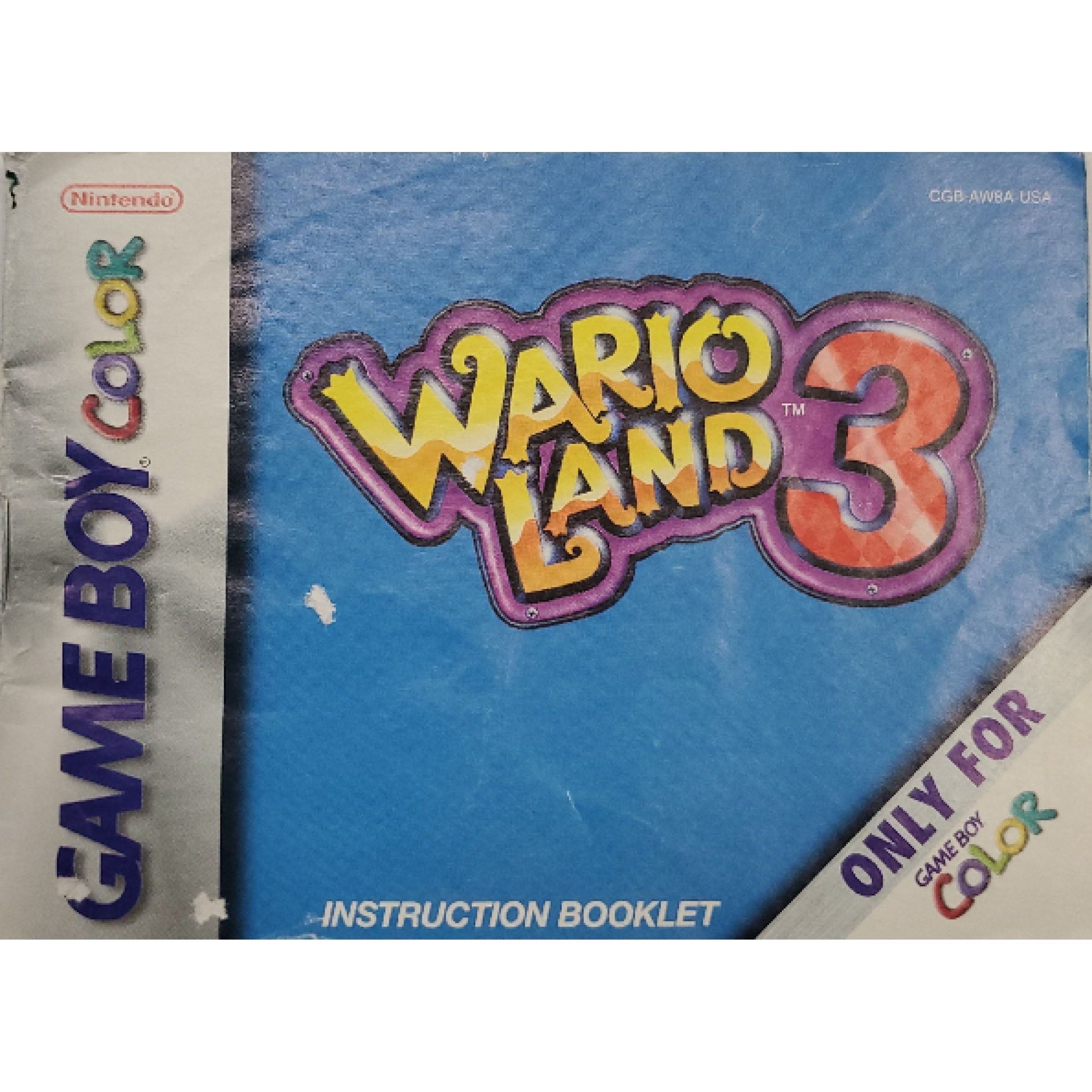 GBC - Wario Land 3 (Manual / Worn)