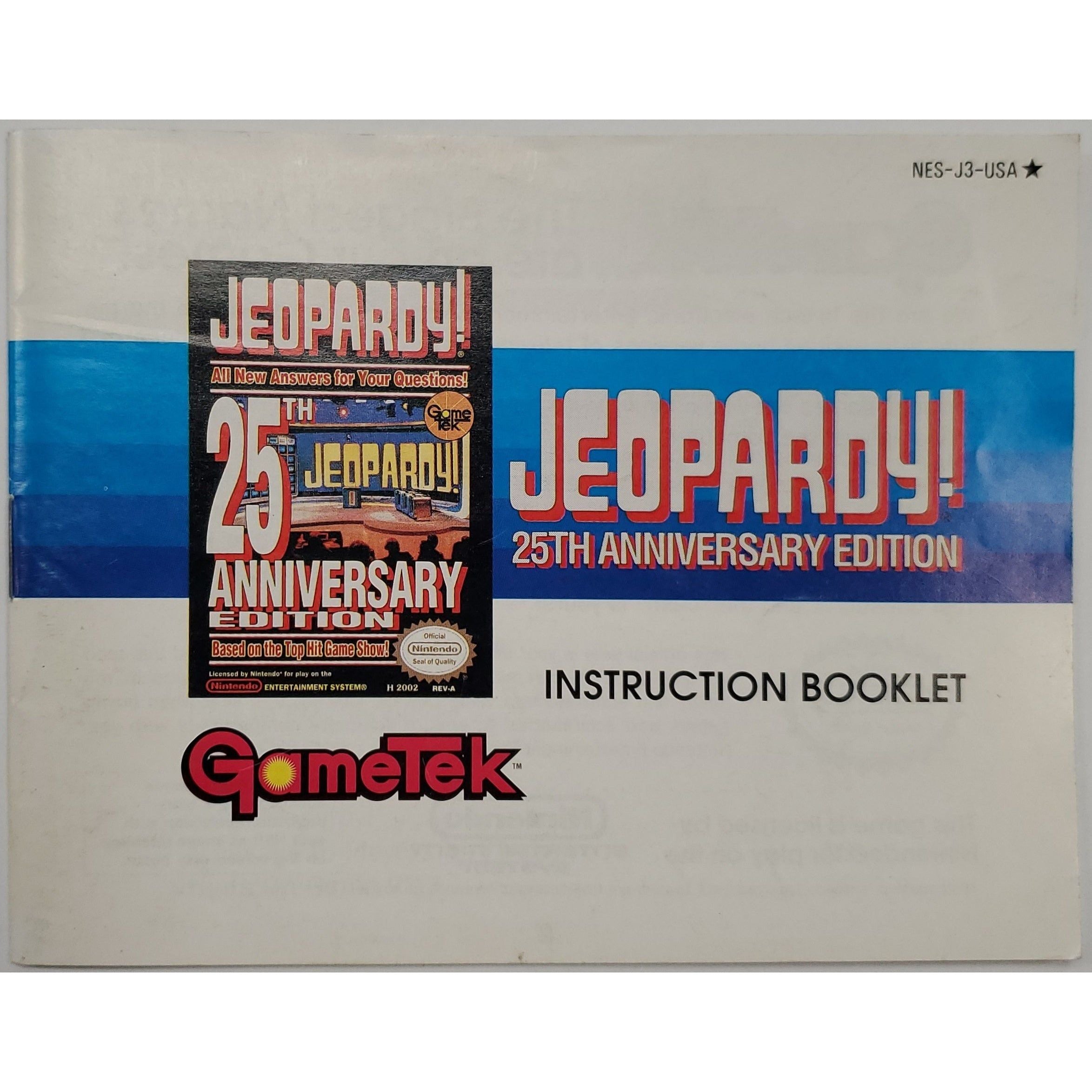 NES - Jeopardy! 25th Anniversary Edition (Manual)