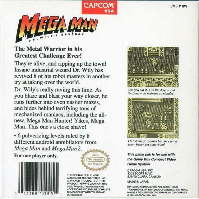 GB - Mega Man Dr Wily's Revenge (cartouche uniquement)