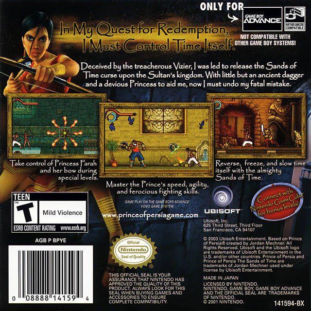 GBA - Prince Of Persia Sables du temps