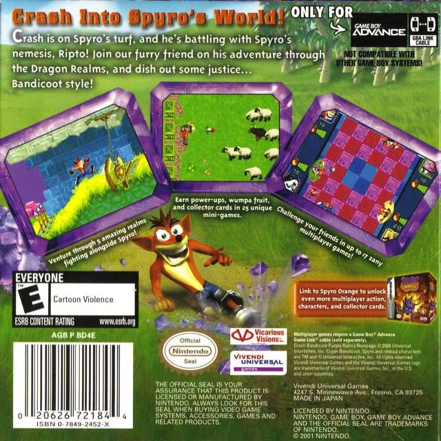 GBA - Crash Bandicoot - Purple Ripto's Rampage (cartouche uniquement)