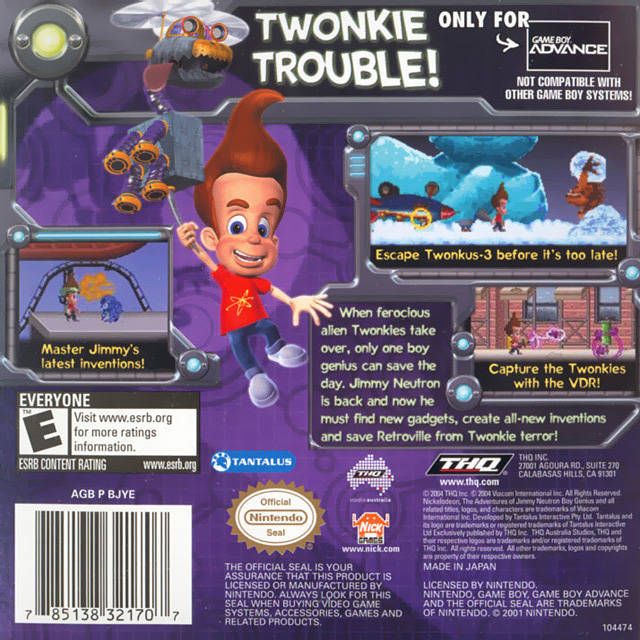 GBA - Jimmy Neutron Attack of the Twonkies (Cartridge Only)