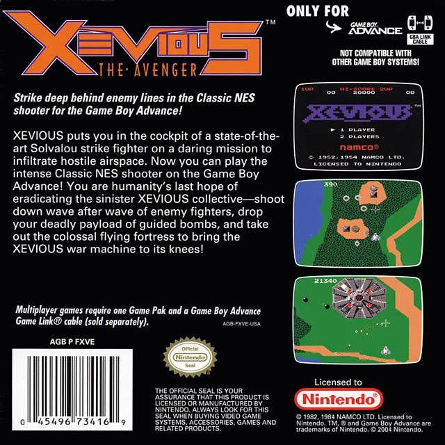 GBA - Série NES classique Xevious The Avenger (cartouche uniquement)