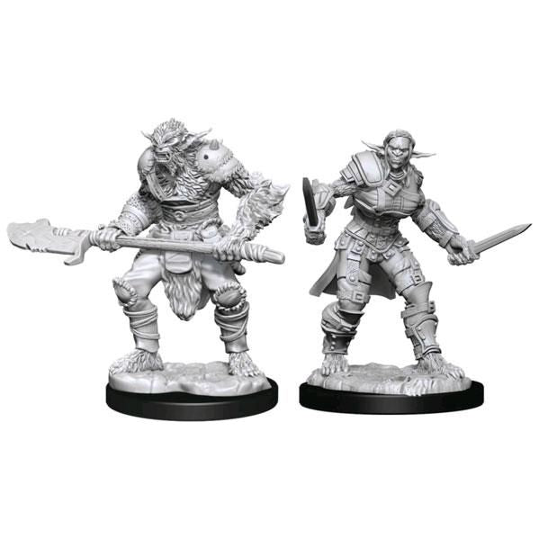 D&amp;D - Minis - Nolzurs Marvelous Miniatures - Bugbear mâle barbare et Bugbear femelle voleur