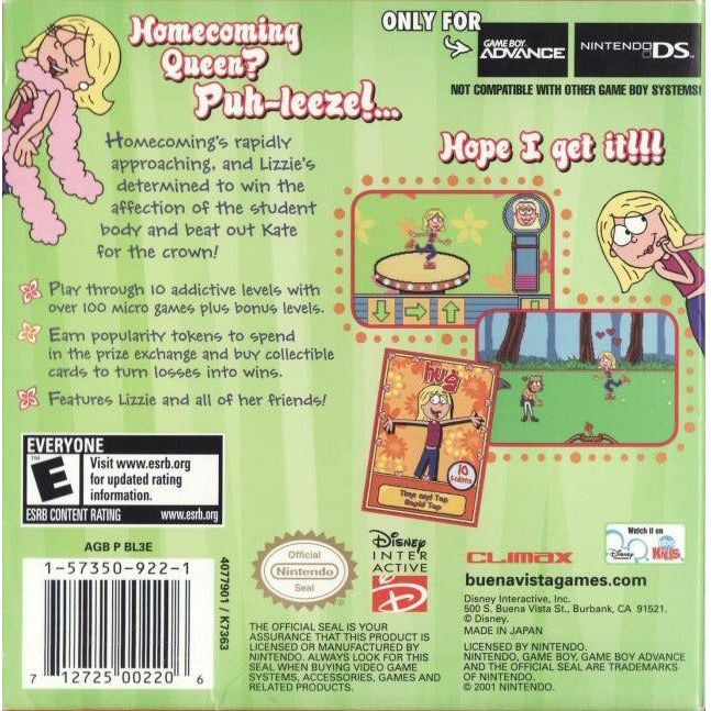 GBA - Lizzie McGuire 3 Homecoming Havoc (cartouche uniquement)