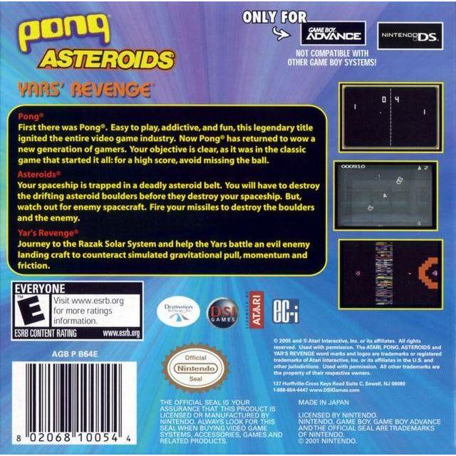 GBA - Pong / Asteroids / Yars' Revenge