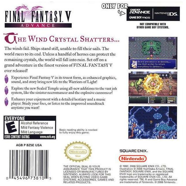 GBA - Final Fantasy V Advance (Cartridge Only)