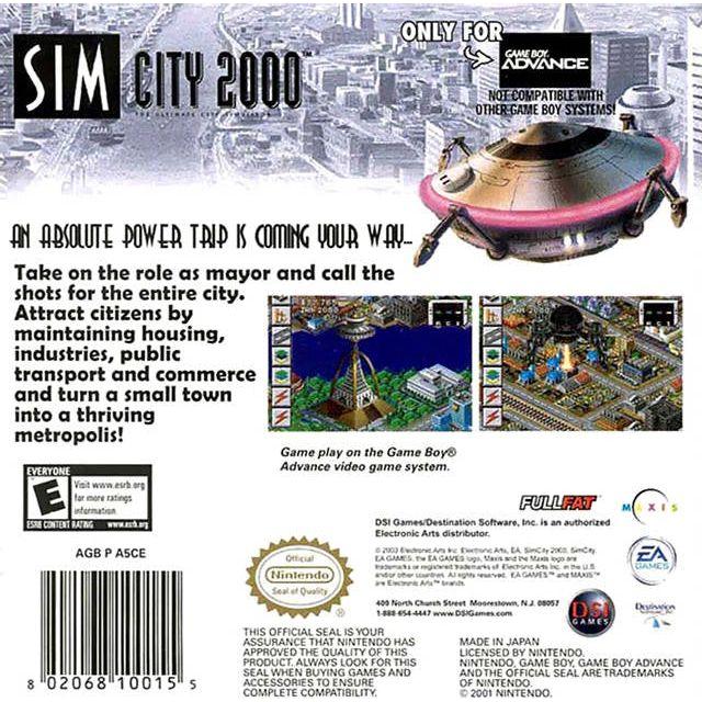 GBA - Sim City 2000 (Cartridge Only)