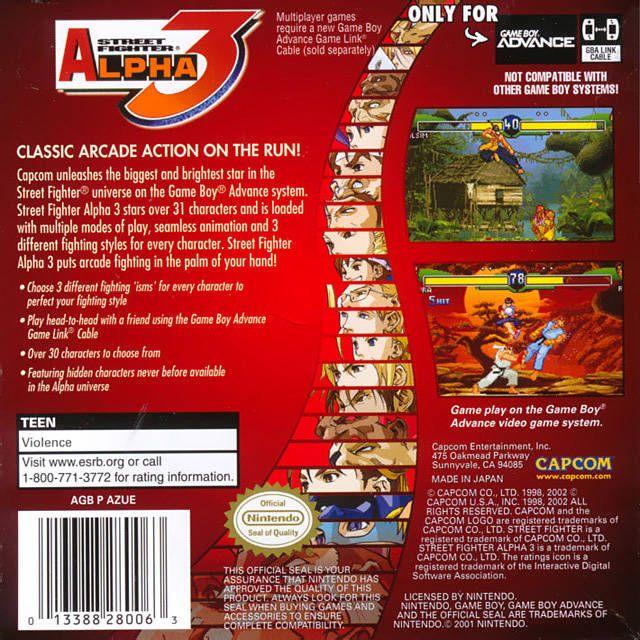 GBA - Street Fighter Alpha 3 (Rough Label)