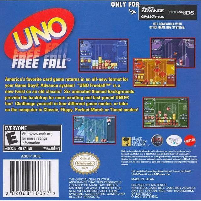 GBA - Uno Free fall (Cartridge Only)